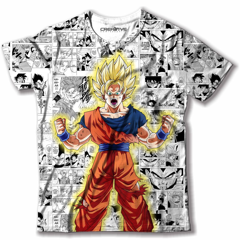 Camiseta Dragon Ball Sombra Do Goku Desenho Anime Geek Ad em Promoção na  Americanas