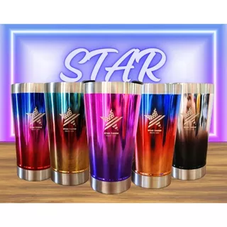 COPO TÉRMICO ORIGINAL STAR THERM TITANIO Inox C/ TAMPA e Abridor 473ml Para Bebidas Geladas e Quentes Cerveja e Agua copo termico original com tampa