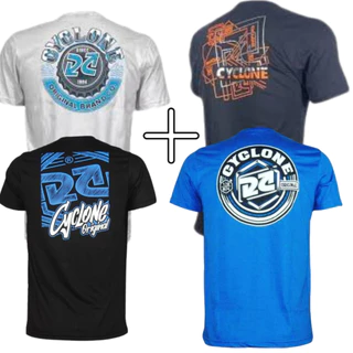 KIT 4 CAMISETAS CYCLONE - ESTAMPAS SORTIDAS FIO 30.1