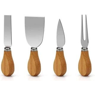 Jogo De Utensílios Para Queijo Faca Espátula E Garfo Inox 4 peças