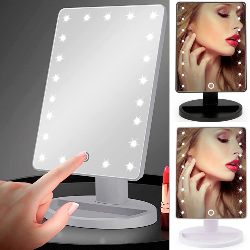 Espelho Luz Led Maquiagem Articulado Portatil Flexivel Branco