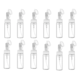 Kit com 12 Frasco Pump Espumador Escova Silicone Limpeza Facial