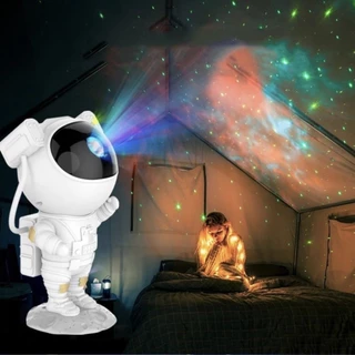 Projetor Luz Led Astronauta Galáxia Estrelas Nebulosa Iluminação Noturna Luminária Lâmpada Divertida Controle USB