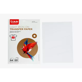 papel transfer para impressora jato de tinta tecido algodão 20 folhas jojo