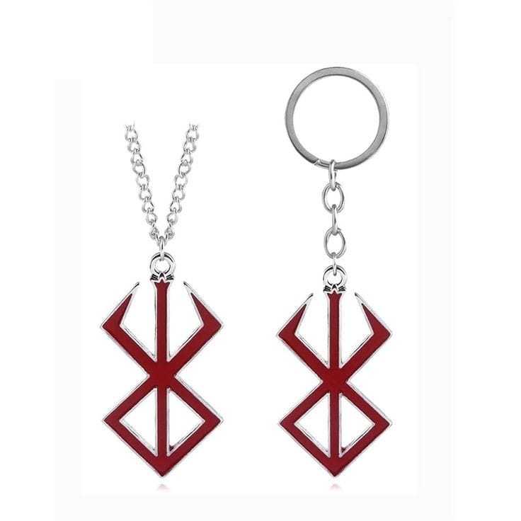 Colar Berserk Símbolo do Guerreiro da Mitologia Viking anime aço inoxidável