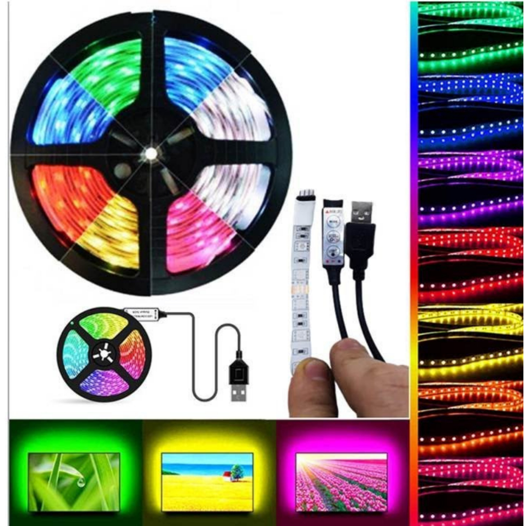 Fita Led Rgb Colorida 16 Cores Com Controle Kit Completo Led 5050 RGB ...