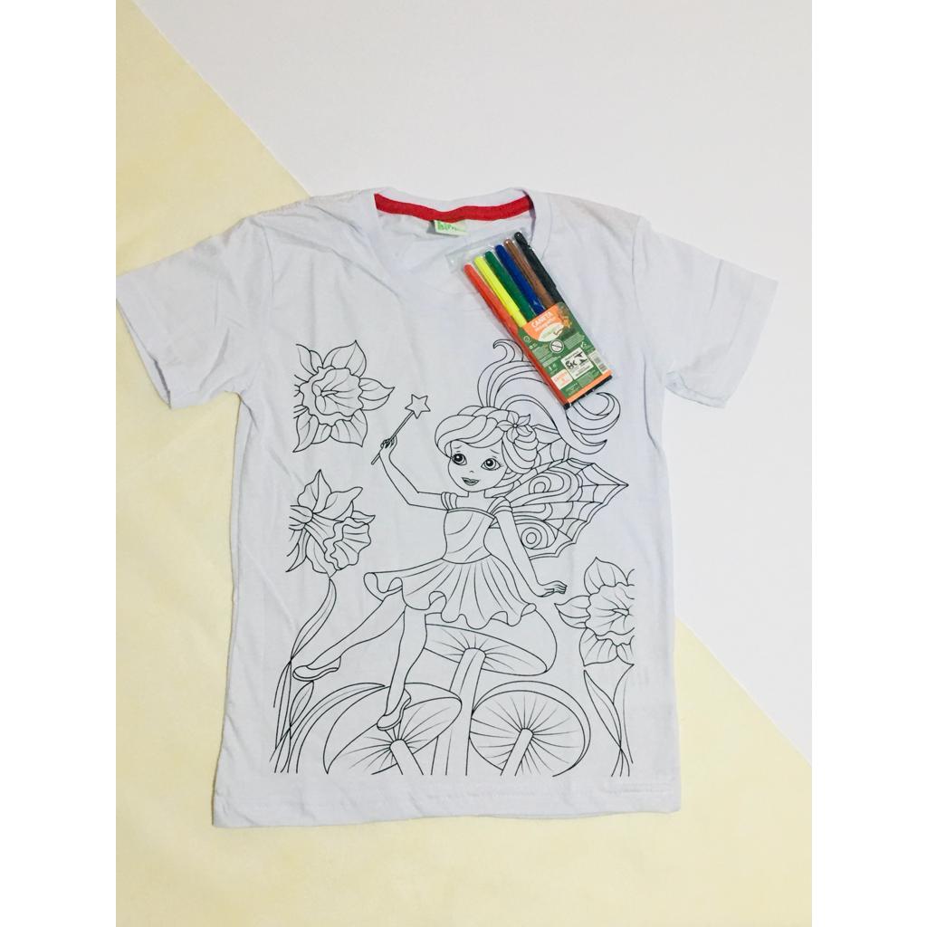 KIT CAMISETA PARA PINTAR - MENINA