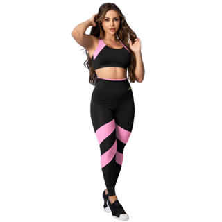 Conjunto Top Calça Fitness Feminina Tarelles