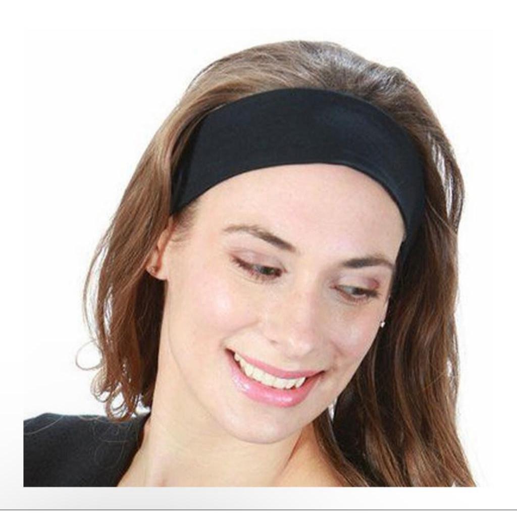 6 unidades Faixas de cabelo Elastico Masculina Feminina elásticos faixa  esportes futebol conjunto de headband PRETA FINA