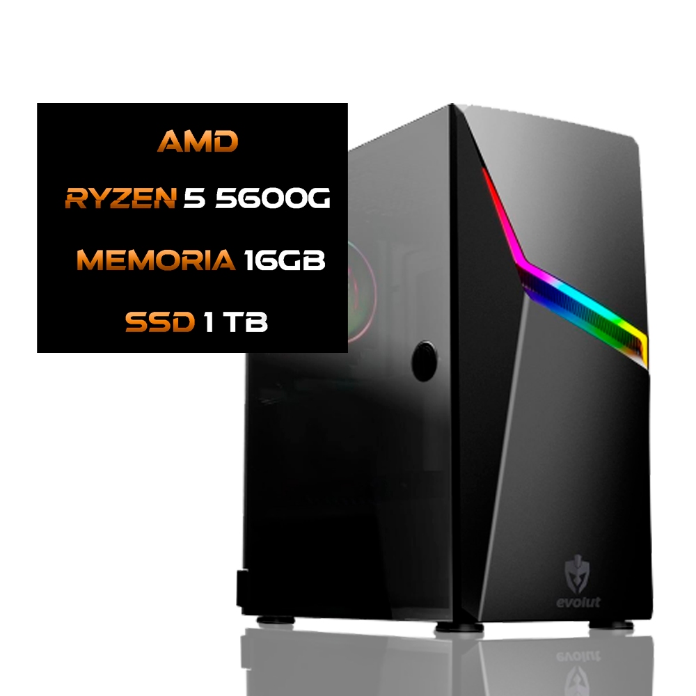 Pc Gamer Fácil Ryzen 5 5600G 16GB SSD 960GB KaBuM