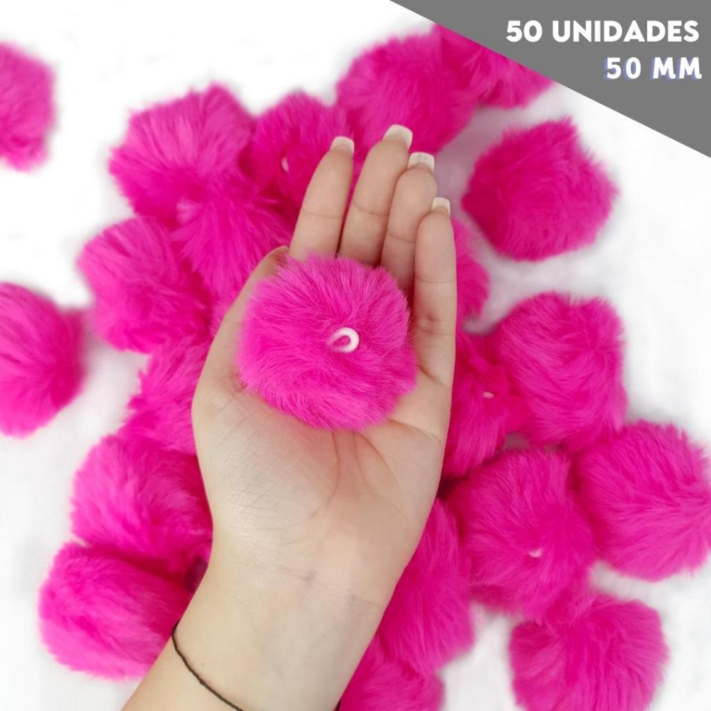 Pompom - Pelúcia 50 Mm - 50 Unidades - Kaftor