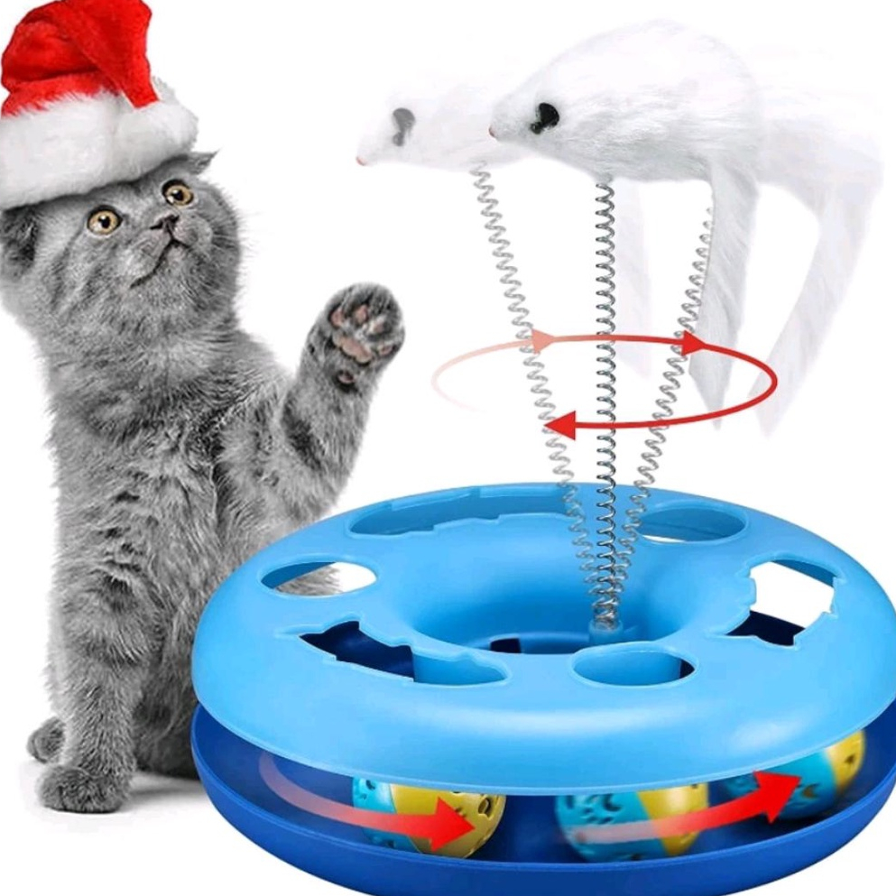 Arranhador Brinquedo Para Gatos Com Mola e Rato e Bola Kitty Ball - Envio Imediato -