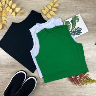 Kit 3 Blusas Feminina Tshirt Algodão Camiseta Baby Look