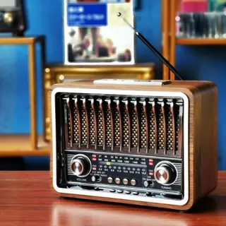 Rádio Retrô Portátil Bluetooth Com Lanterna MP3 AM FM SW USB SD