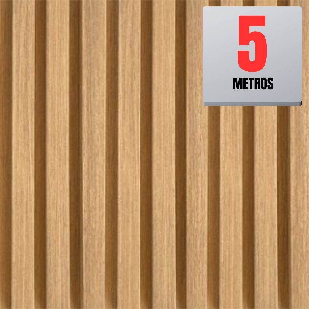 Papel de Parede Madeira Ripado Claro PREMIUM 5m x 45cm Adesivo Autocolante Salas e Quartos