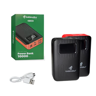PowerBank Carregador Robusto GoldenUltra 10000mAh - Carregamento Portátil e Confiável para Seus Dispositivos