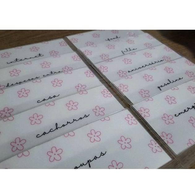 kit com 10 envelopes laminados para cash stuffing/ budget binder