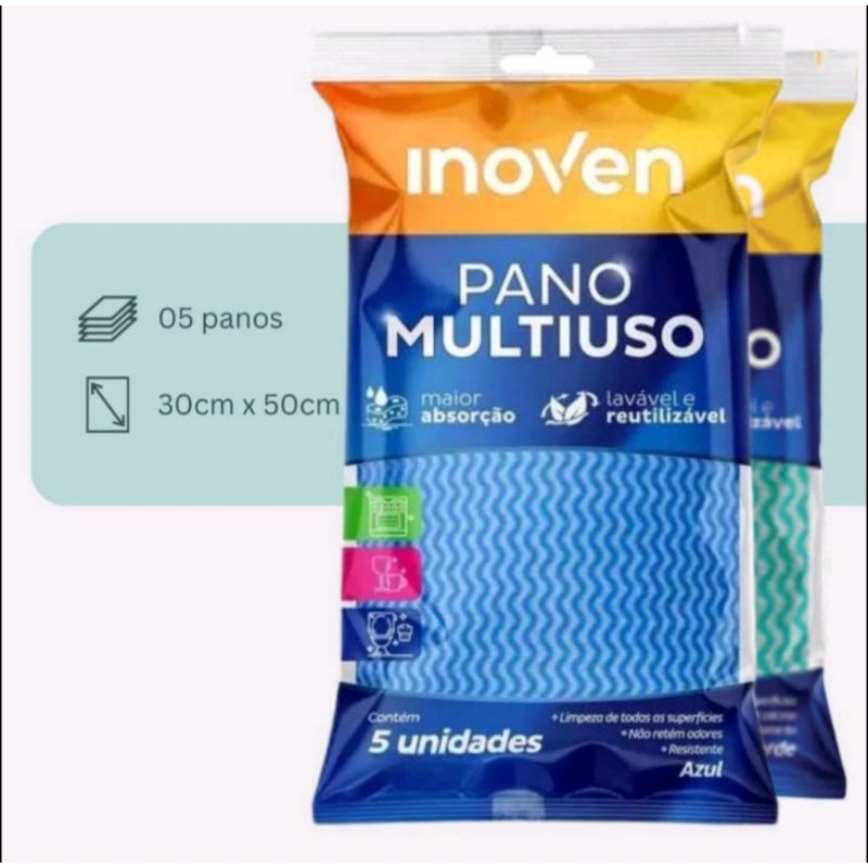 Kit 2 Pacote Panos Multiuso para Limpeza - Pacote com 5 Unidades - Pano ...