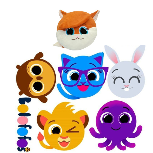 Pelúcias Infantil Bolofofos Pow Polvo, Raposa, Gato, Coruja E Leão Pão ...
