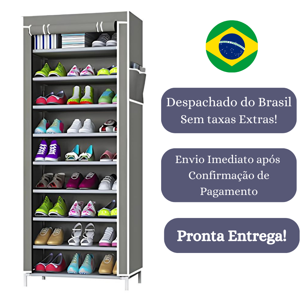 Sapateira de Porta Entrada Grande com Zíper Multiuso Vertical | Shopee ...