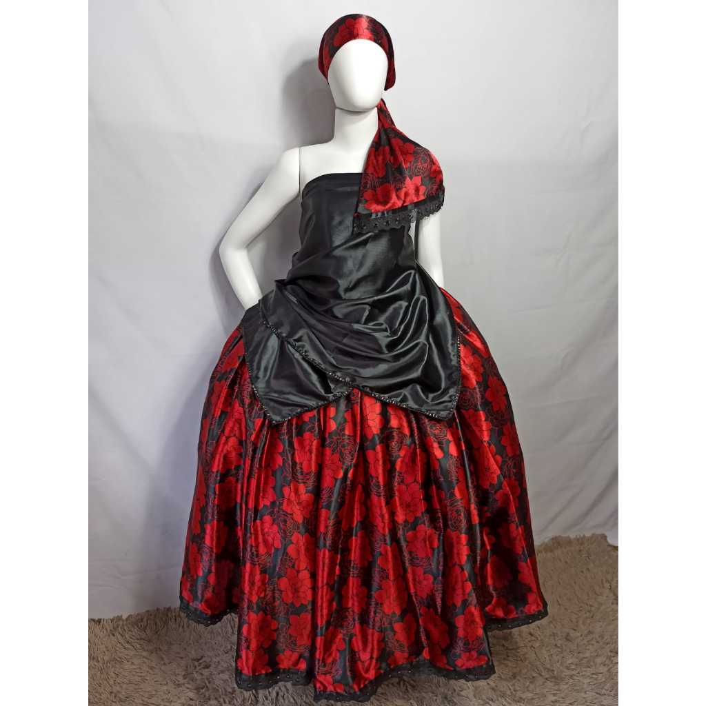 Saia Pomba Gira floral metros de roda pano de cabeça Shopee