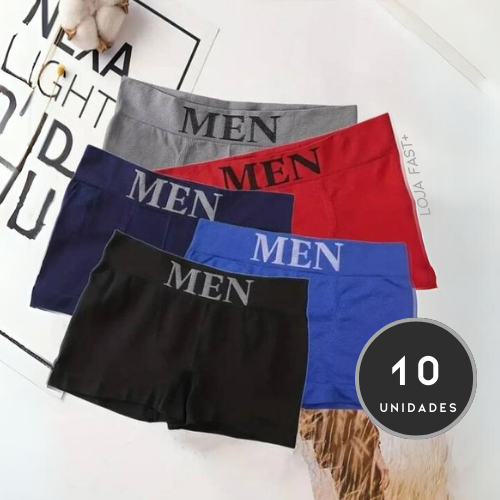 Kit 10 Cuecas Boxer Microfibra Adulto Premium | Shopee Brasil