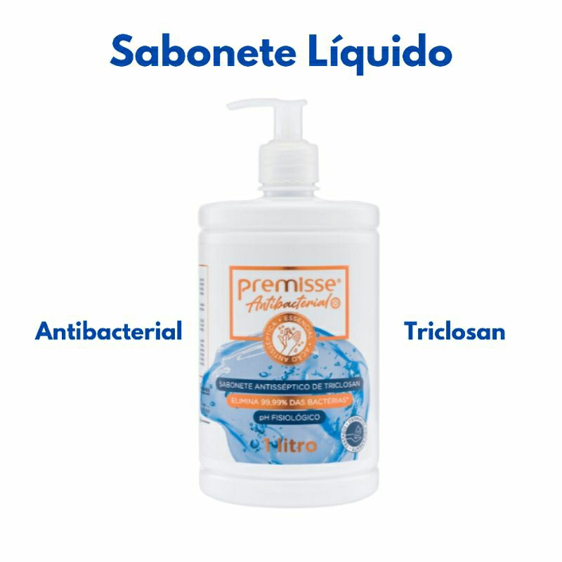 Sabonete Líquido Antisséptico Antibacteriano de Triclosan 1litro Antigermes
