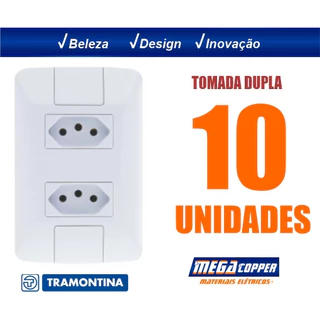 Tomada Tramontina Modular Aria Dupla 10 Amperes ou Interruptor Duplo