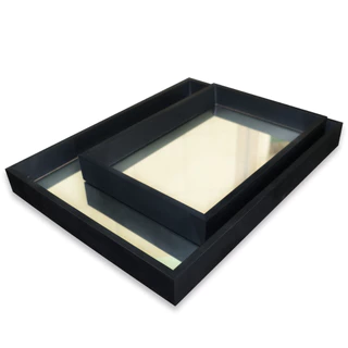 Kit 2 Bandejas Espelhadas de Mesa Para Sala, Quarto, Cozinha, Bebidas Bar, Café, Banheiro, Decoração