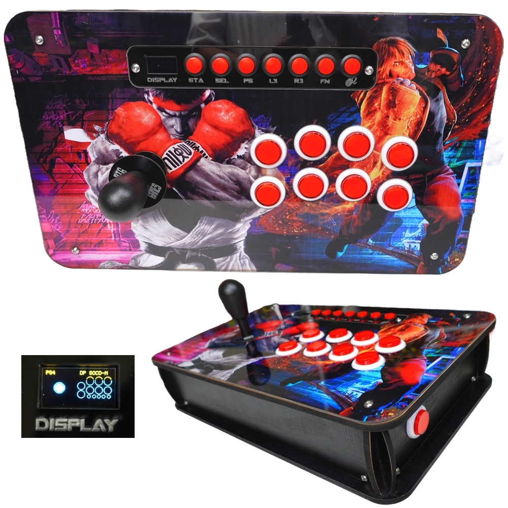 Controle Arcade Profissional Street Fighters Nativo com LCD | Shopee Brasil