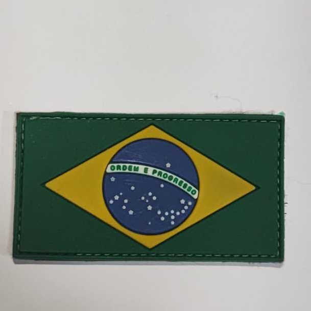 Patch Bordado Bandeira Do Brasil 7X5 Com Velcro