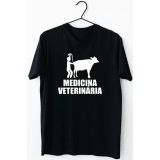 Camiseta Unissex Medicina veterinária Profissão - Camisa Curso Profissão Faculdade 100% Algodão