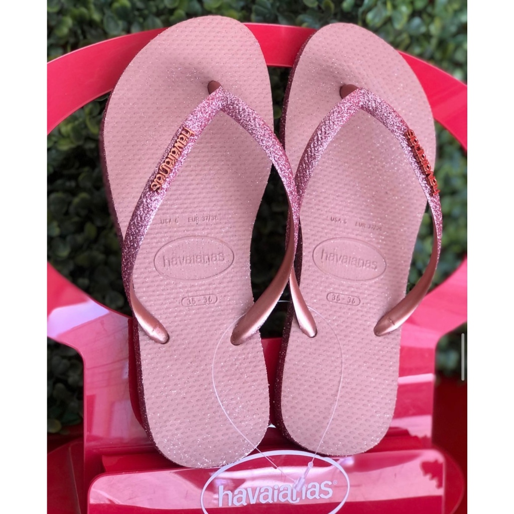 Chinelo Havaianas Slim Sparkle Rosa | Shopee Brasil