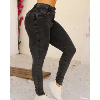 Calça Premium Preta Chumbo Zíper No Bumbum