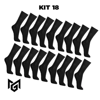 KIT 18 Meias Masculinas Sociais de Algodão Preta Conforto e Estilo em Oferta na Shopee