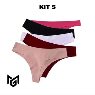 Kit 5 Calcinhas Fio Dental Sem Costura Laser Atacado Não Marca Confortavel Adulto em Oferta na Shopee