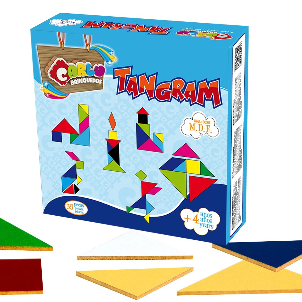 Quebra cabeça tangram 28 peças em madeira - Ciabrink entrega delivery rápido