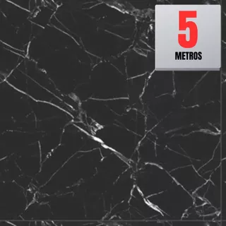 Papel de Parede PREMIUM Marmore Preto Fosco Rolo 5m x 45cm Adesivo Autocolante Cozinha Banheiro