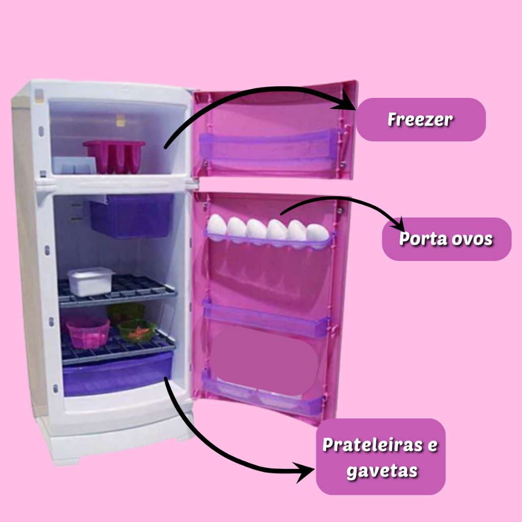 Magic Toys 8051P Geladeira, Rosa/Branco