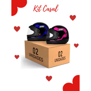 Kit 2 Capacetes Fechado Protork Sport Moto 788 Varias Cores Masculino Feminino Viseira Automatica Cristal Tipo San Marino Conjunto Casal Homem Mulher Lançamento