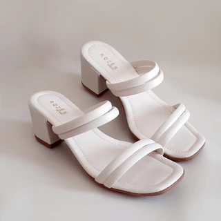 Tamanco Feminino Sandalia Tiras Saltinho Medio Confortável