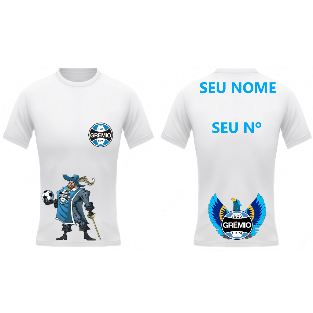 CAMISA DO GREMIO COM SEU NOME SEU NUMERO PERSONALIZADA