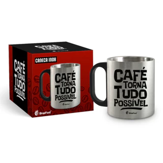 Caneca Metal Inox - Café Torna Tudo Possível 300ml