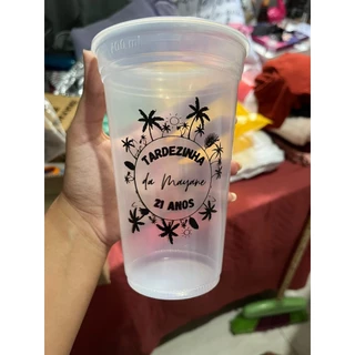 500 copos descartáveis 300 ml transparente PP personalizado