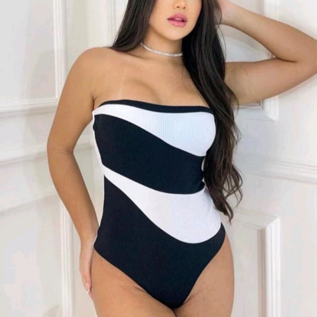 Body Bory BICOLOR Zebra Blogueirinha Tomara que Caia Canelado Tendencia 2024