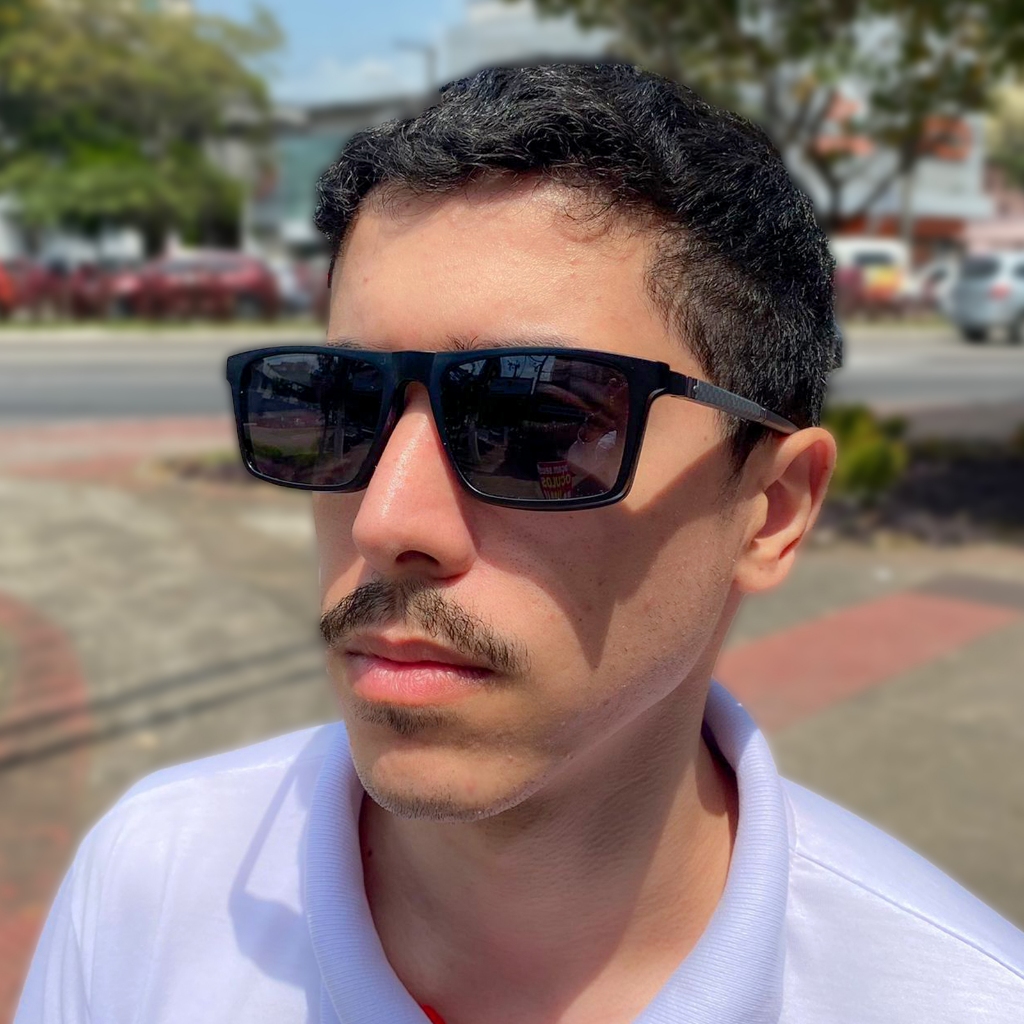 Óculos 2 em 1 de Sol e Grau Masculino Quadrado com Proteção UV