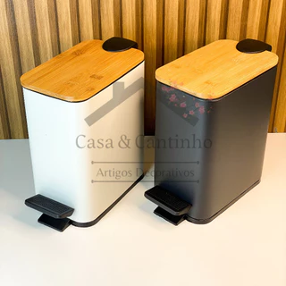 kit Lixeira para Casa Banheiro Cozinha Grande em Inox Com e Sem Pedal Decorativa Multiuso
