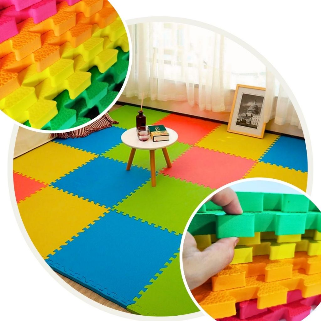 Tapete Eva Tapetinho Borracha 50x50x2cm Cores Criança Bebe Grosso ...
