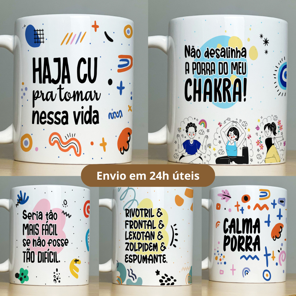 Caneca Personalizada Xicara de Porcelana - Frases Divertidas e Engraçadas - Good Vibes - Sincerona