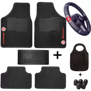 Tapete Carro Automotivo FIAT Otimizado + Capa Volante Colorida Reforçada